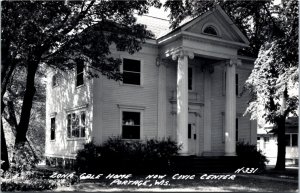 RPPC Real Photo Postcard WI Portage Zona Gale Home Now Civic Center 1940s Z12