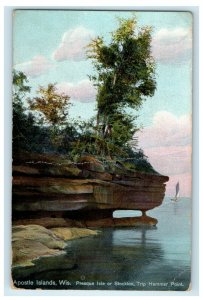 c1910's Apostle Islands WI, Presque Isle Or Stockton Trip Hammer Point Postcard