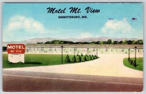 1940-50's EMMITTSBURG MARYLAND MD MOTEL MT VIEW VINTAGE LINEN POSTCARD