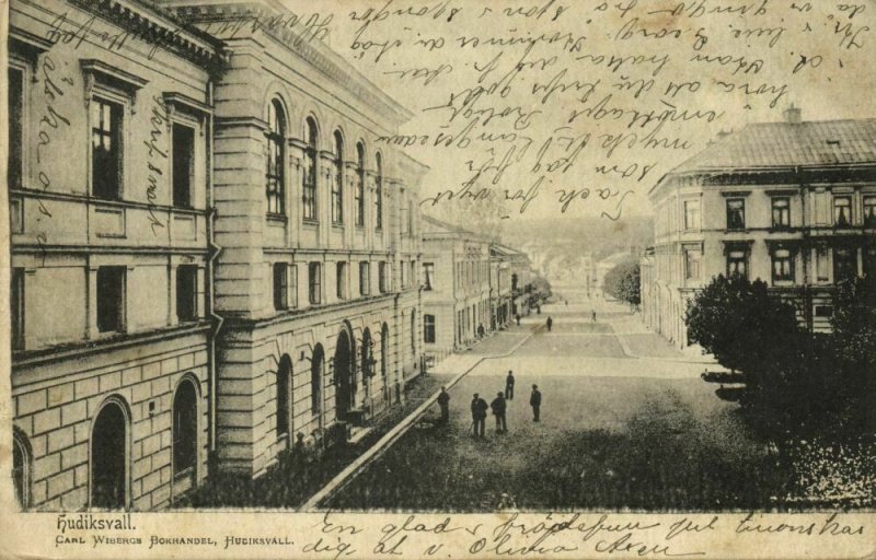 sweden, HUDIKSVALL, Gävleborg, Street Scene (1905) Postcard