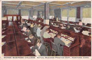 Hartford Connecticut Morse Business College Classroom Vintage Postcard JE229310