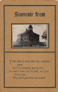 F98/ Chamberlain South Dakota Postcard RPPC c1910 City School Building