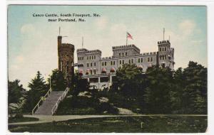 Casco Castle South Freeport Portland Maine 1910c postcard