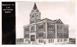 Kansas Ks Postcard Real Photo RPPC c1950 ATWOOD Rawlins County Court House