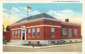 Madisonville Kentucky Post Office Street View Antique Postcard K80924
