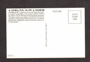 Delta Airlines, Delta airplane, Delta Plane Boeing 767 Aviation Postcard