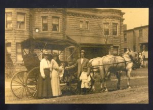 REAL PHOTO KENT OHIO HORSE DRAWN WAGON DOWNTOWN STREET OSTCARD COPY