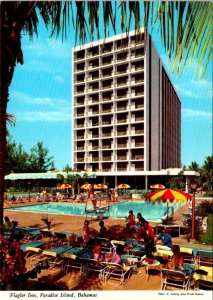 Paradise Island, Bahamas  FLAGLER INN HOTEL Pool Scene 4X6 Advertising Postcard