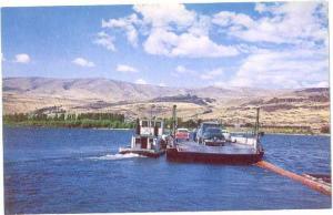 Maryhill Ferry Crossing Columbia River from Oregon, OR, to Washington, WA,Chrome