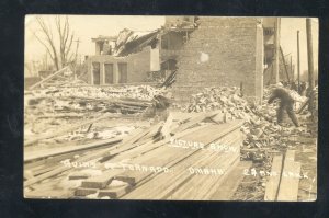 RPPC OMAHA NEBRASKA THEATRE MOVIE SHOW RUINS TORNADO REAL PHOTO POSTCARD