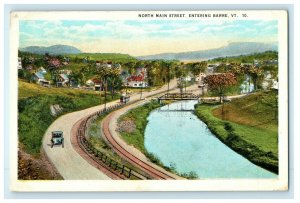 1923 View Of North Main Street Car Entering Barre Vermont VT Vintage Postcard