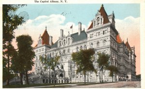 Vintage Postcard 1924 View of The State Capitol Building Albany New York N. Y.