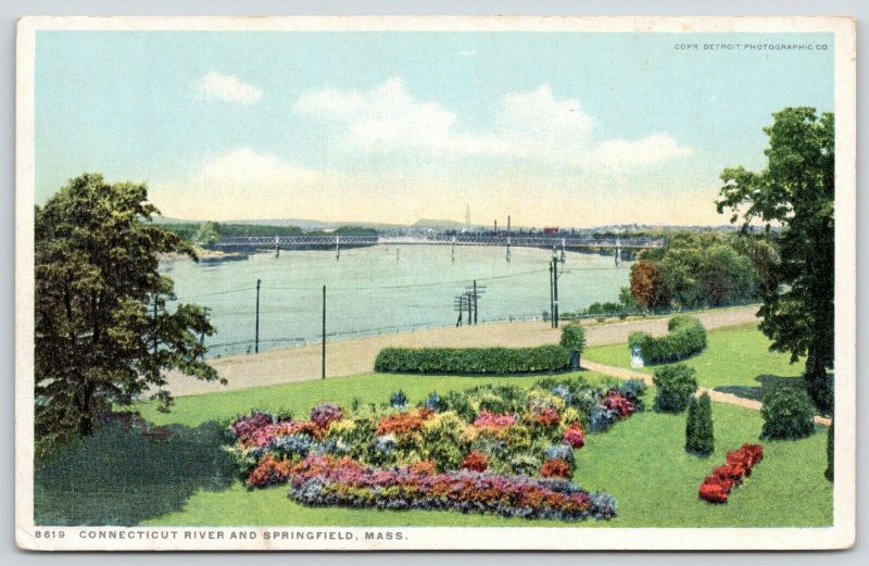 Springfield MA~Detroit Publishing #8619~Connecticut River Railroad Bridge~c1910