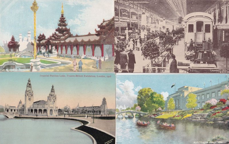 The Palace Of Engineering Burmese Australian 4x Empire Exhibition Postcard s