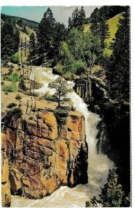 Shell Creek Falls, Big Horn Mountains, Wyoming, Vintage 1991 Chrome Postcard