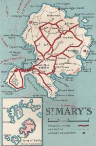 St Marys Isle Of Scilly Vintage Map Postcard