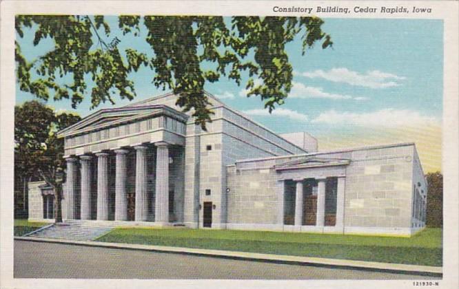 Iowa Cedar Rapids Consistory Building 1945 Curteich