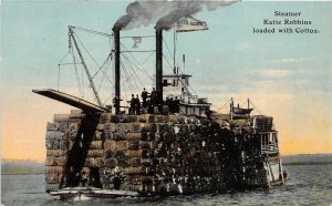 H92/ Jasper Indiana Postcard c1910 Steamer Katie Robbins Ship Load Cotton 106