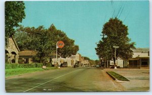 HARDY, AR Arkansas ~ STREET SCENE Gulf Sign c1950s Sharp County Postcard