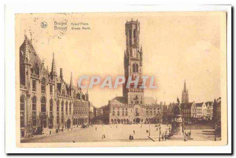 Belgium Bruges Old Postcard Grand Place