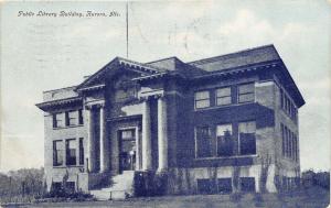 Aurora Illinois 1909 Postcard Public Library Building