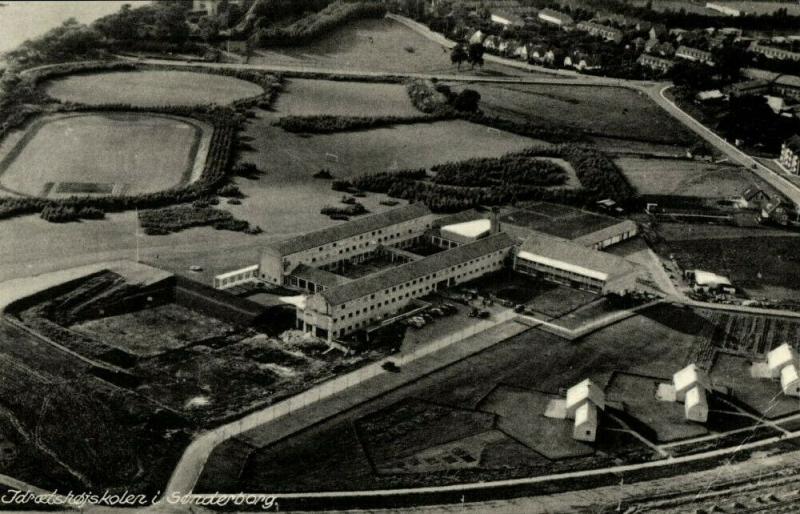 denmark, SØNDERBORG, Idrætshøjskolen (1954) Stadium Postcard