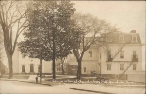 Manchester Massachusetts MA Church & Town Hall c1910 Real Photo Postcard