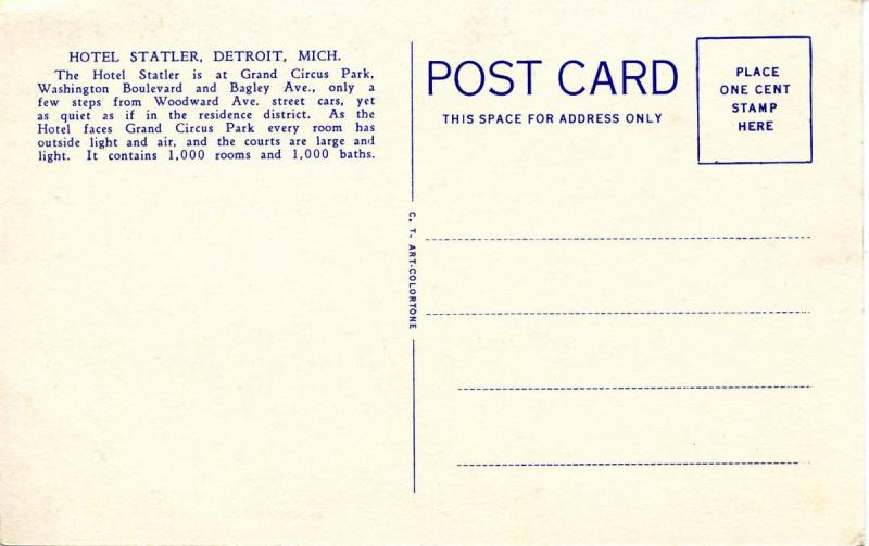 MI - Detroit, Hotel Statler