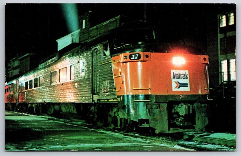 Bay State Amtrak Train No 144 Meriden Connecticut CT UNP Chrome Postcard G15 