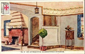 Advertising, Alabastine, An Alabastine Interior Vintage Postcard P75