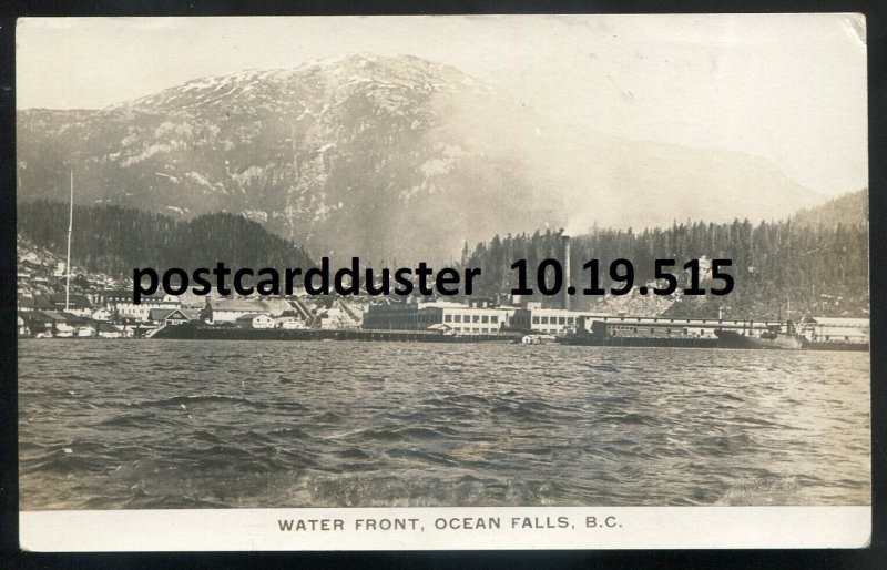 h3011 - OCEAN FALLS BC 1920s Waterfront. Factory. Real Photo Postcard