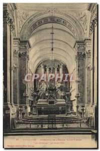 Postcard Old Organ Toulouse Interior of St. Peter & # 39eglise worshipers Lucas