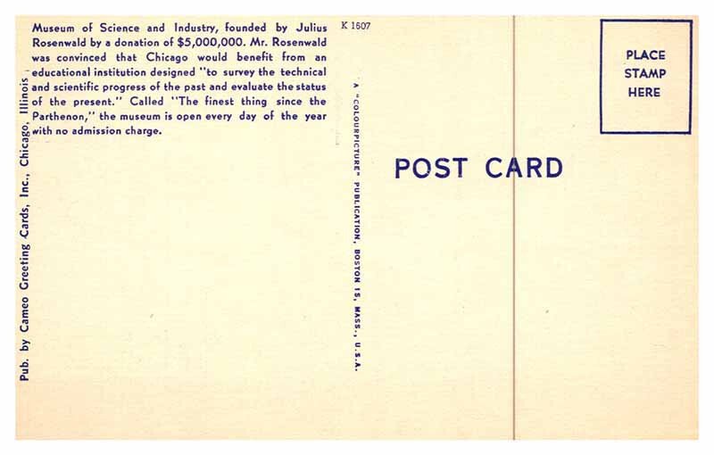 Postcard MUSEUM SCENE Chicago Illinois IL AR5726
