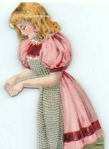 Coffee Die Cut Trade Card S Xxxx Mclaughlin’s Young Victorian Lady Pink Dress  