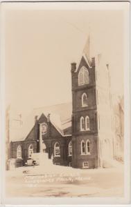 c1910 LIVERMORE FALLS Maine Me Real Photo RPPC Postcard METHODIST CHURCH