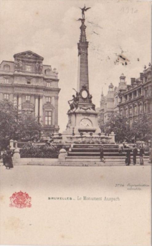 Belgium Brussells Le Monument Anspach 1906