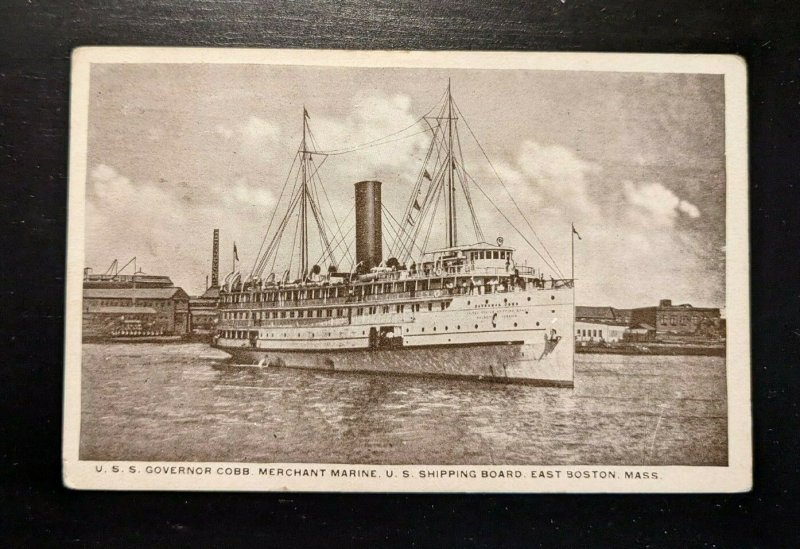 Mint Vintage USS Governor Cobb Merchant Marine East Boston MA Postcard