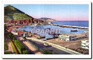 Postcard Old Algeria Oran The harbor and Mantage Santa Cruz