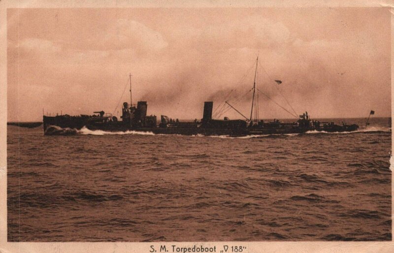 WWI Germany Imperial Navy SMS Torpedo Boat 188 Photo 1910s