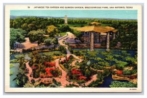 Sunken Gardens San Antonio Texas TX UNP Unused Linen Postcard E19