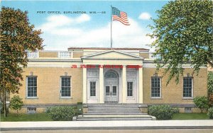 WI, Burlington, Wisconsin, Post Office Bldg, Entrance View, EC Kropp No 7483