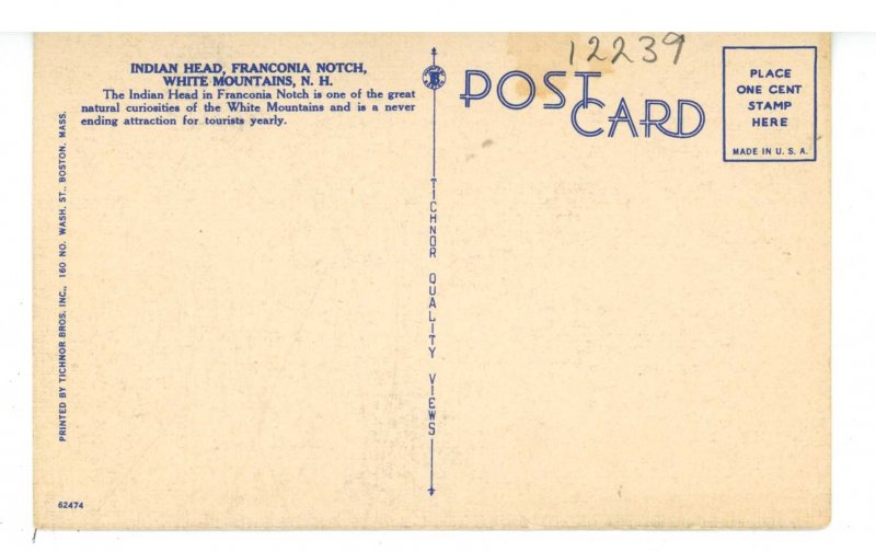 NH - Franconia Notch. Indian Head Rock Formation