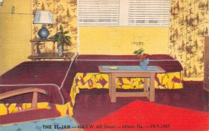 Miami Florida The El-Jan Motel Vintage Postcard AA59040