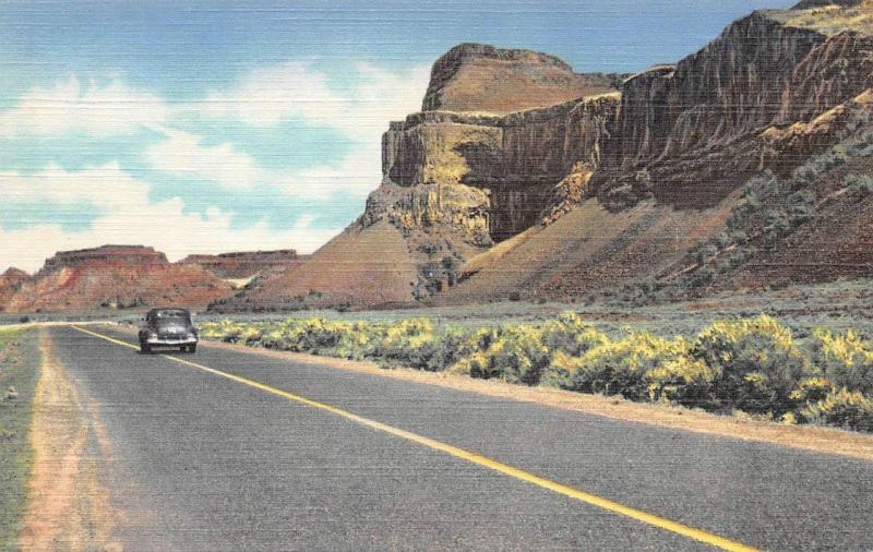 UPPER GRAND COULEE, Washington MARTIN FALLS-Devil's Punch Bowl  c1940's Postcard