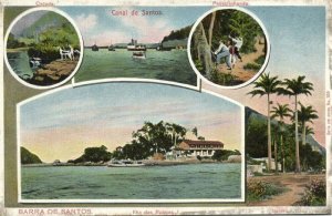 brazil, SANTOS, Multiview, Canal, Ilha das Palmas, Passarinhando (1910s)