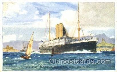 S.S. Ortona Orient Line Ship 1909 light indentation bottom left edge, light w...