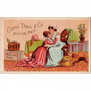 Curtis Davis & Co - Welcome Soap - Boston MASS - Victorian Trade Card