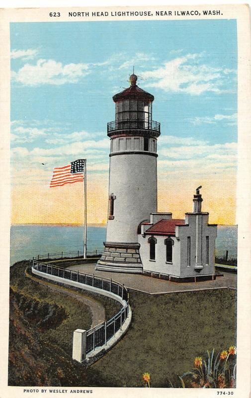 F35/ Ilwaco Washington Postcard c1910 North Head Lighthouse