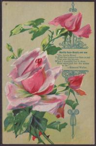 Roses Embossed Postcard