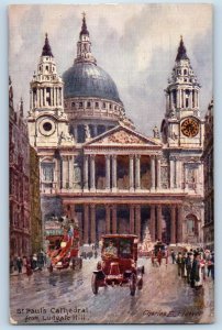 St. Paul's Cathedral From Ludgate Hill Charles Flower Oilette Tuck Art Postcard